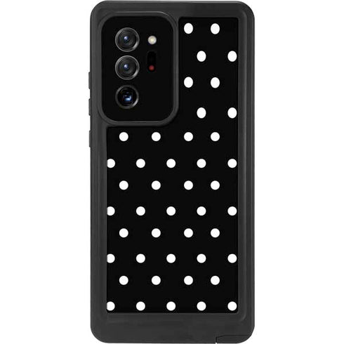 Black and White Polka Dots Galaxy Note20 Ultra 5G Waterproof Case